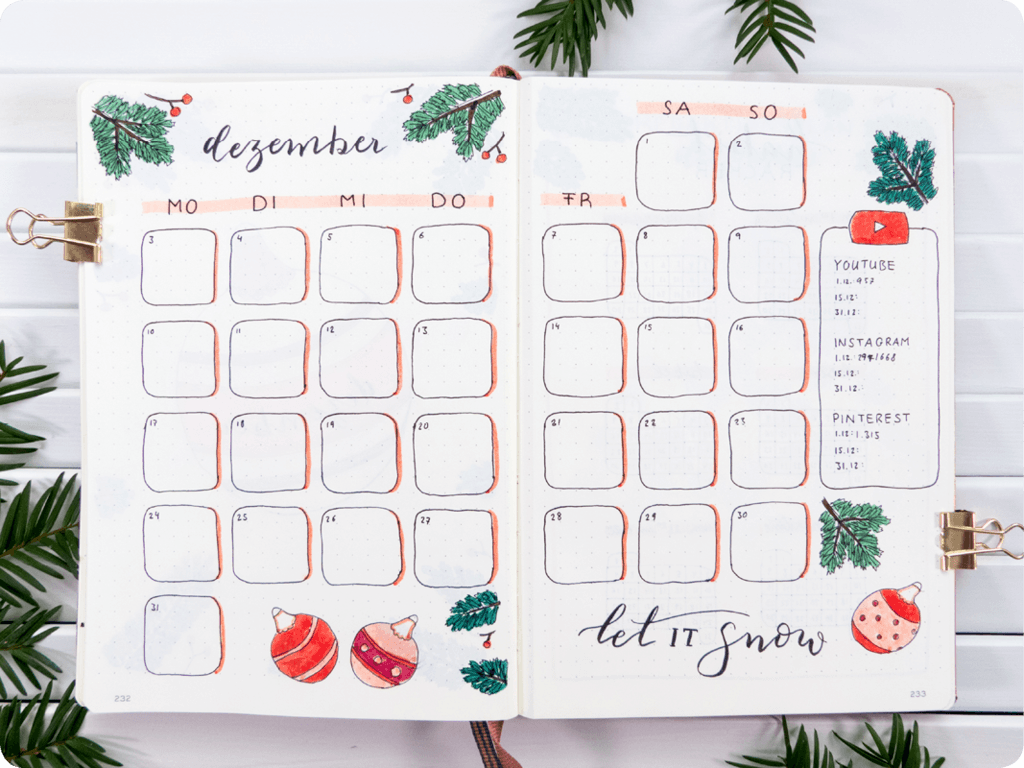 Bullet Journal Set Up DEZEMBER - Weihnachtsideen Bullet Journal Ladies ...