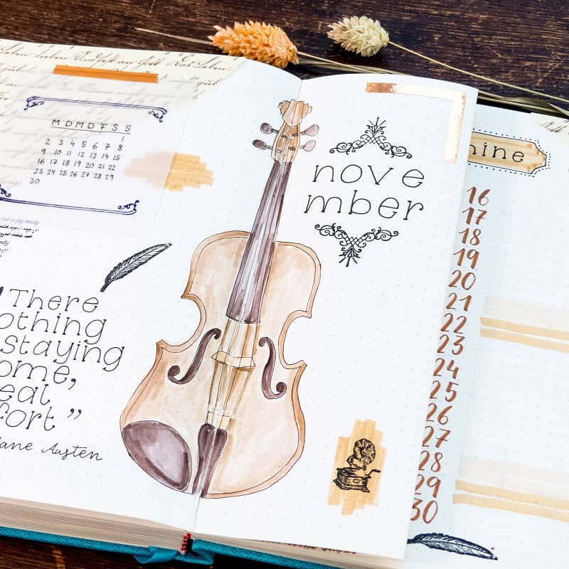 bullet journal mit violine